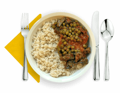 Sertés szelet palatinus módra zöldborsóval, májjal és párolt rizzsel